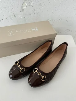 Design By Si Ronda ballerina sko med mønster - Brun Sale