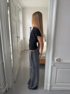 Design By Si Ronya bukser med bælte - Grå Outlet