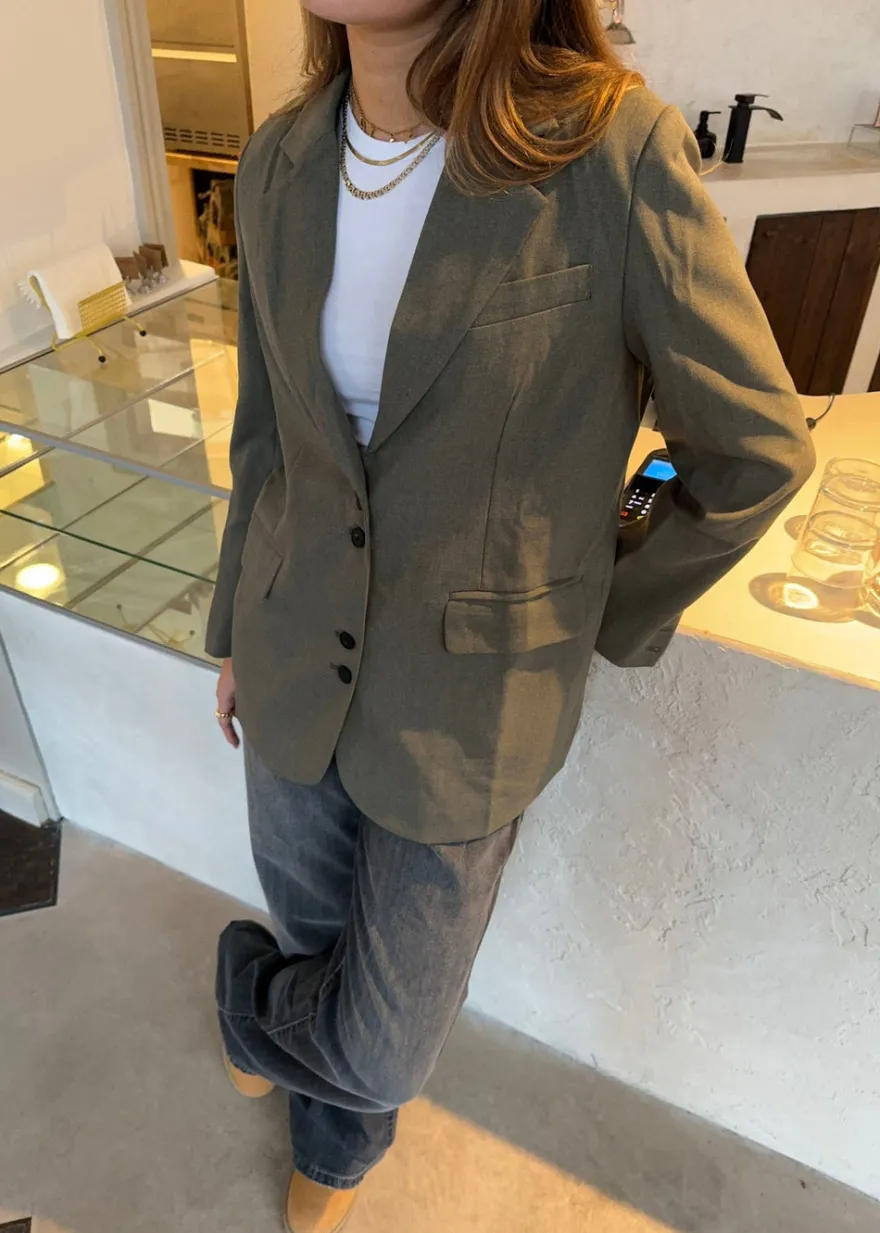 Design By Si Rosalie blazer - Grøn/grå Clearance