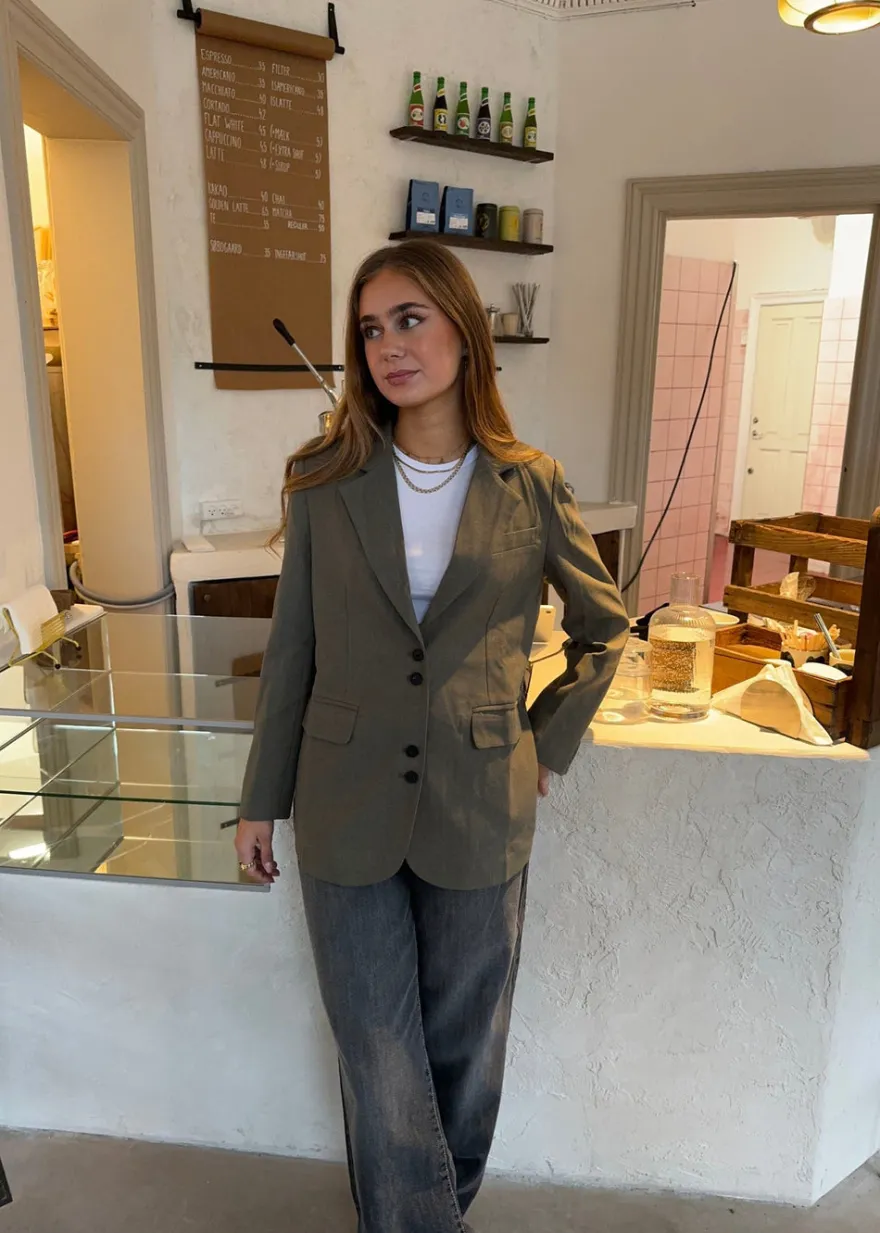 Design By Si Rosalie blazer - Grøn/grå Clearance