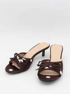 Design By Si Rosita hæle med polkaprikker - Brun/hvid New