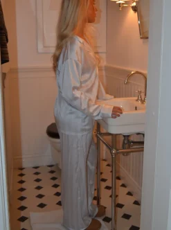 Design By Si Sabine satin pyjamasbukser - Lyseblå Best