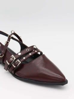 Design By Si Saga slingback sandaler med spændedetaljer - Mørkerød Best