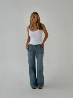 Design By Si Samara jeans - Blå denim Clearance