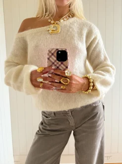Design By Si Scandivv fluffy strik - Off white Clearance