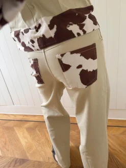 Design By Si Scandivv jeans med koprint - Beige Hot