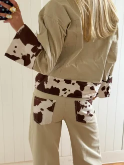 Design By Si Scandivv jeans med koprint - Beige Hot
