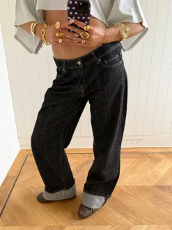 Design By Si Scandivv jeans med opsmøg - Grå Online