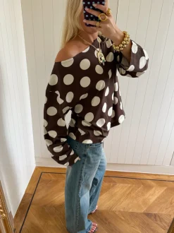Design By Si Scandivv langærmet med prikker - Brun/creme Best