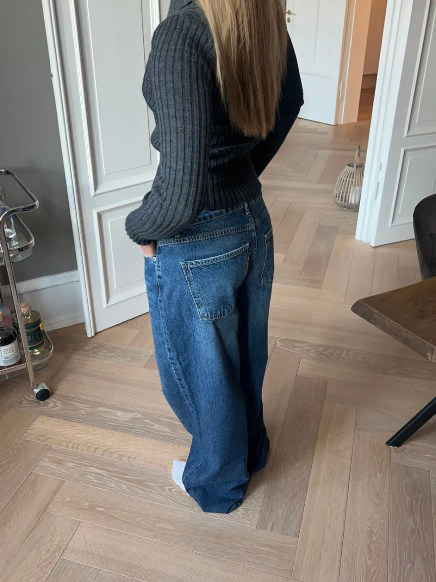 Design By Si Sessa lavtaljede jeans - Blå denim Hot