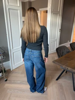 Design By Si Sessa lavtaljede jeans - Blå denim Hot