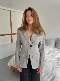Design By Si Sienna blazer i uld - Lysegrå Best