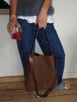 Design By Si Sile skuldertaske med sidelommer - Brun Best