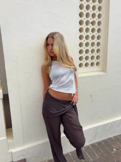 Design By Si Silja top med glimmer - Hvid Online