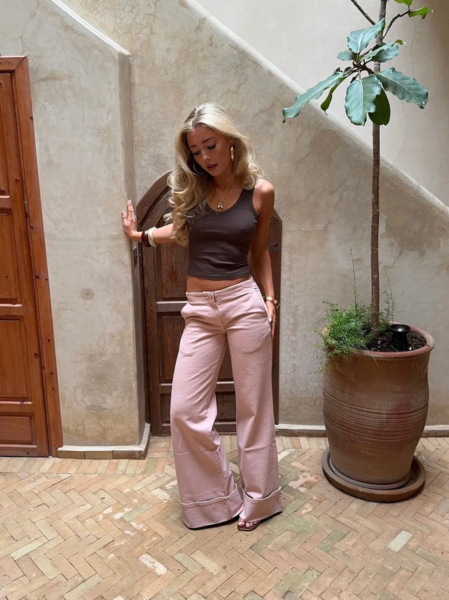 Design By Si Siv jeans - Lyserød Sale