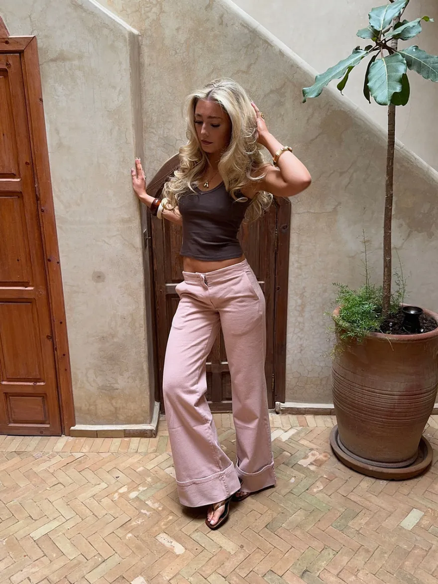 Design By Si Siv jeans - Lyserød Sale