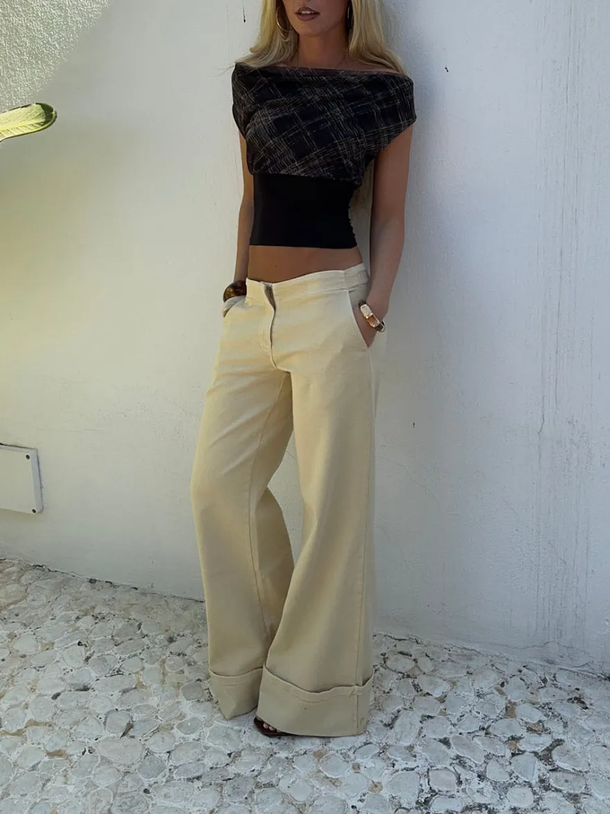 Design By Si Siv jeans - Lys gul