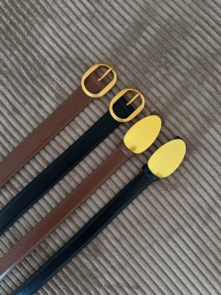 Design By Si Sleek bælte - Sort/guld New