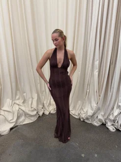 Design By Si Sotina kjole med glitter - Brun