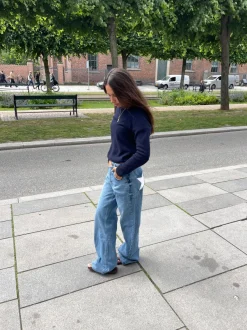 Design By Si Star jeans med hvide stjerner - Lys denim Clearance