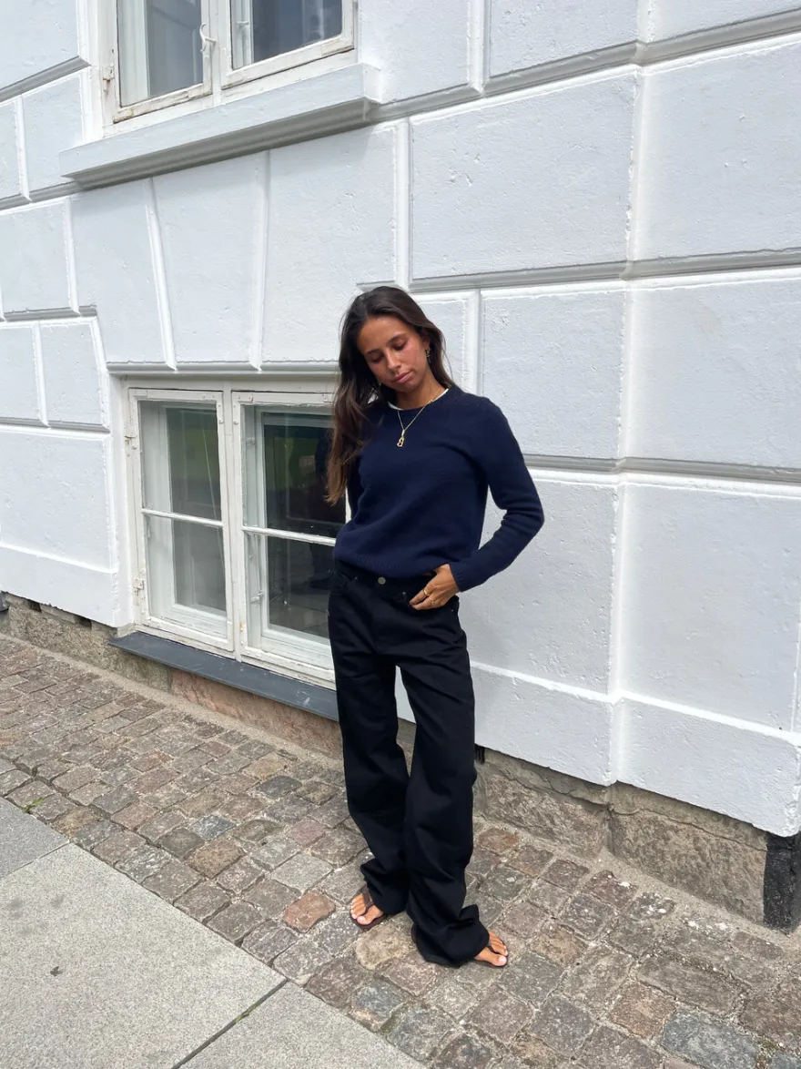 Design By Si Star jeans med leopard stjerner - Sort