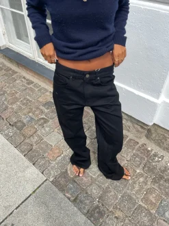 Design By Si Star jeans med leopard stjerner - Sort