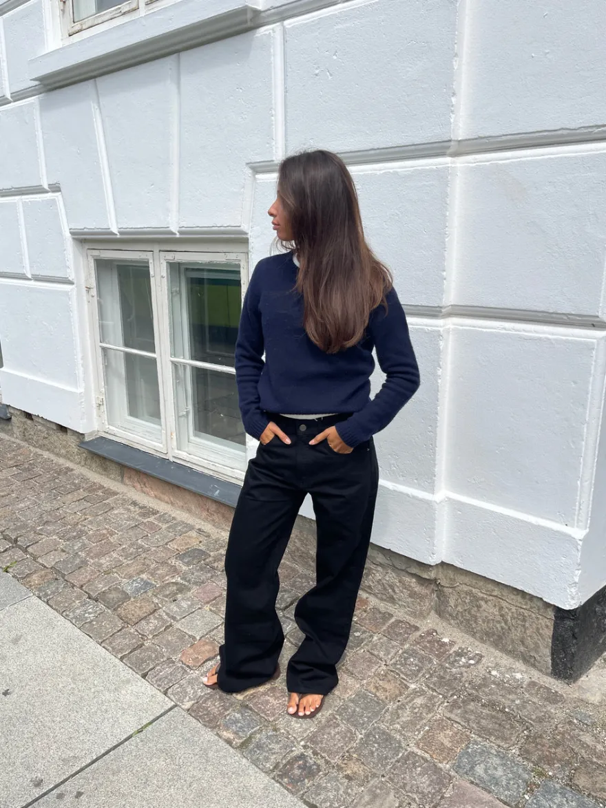 Design By Si Star jeans med leopard stjerner - Sort