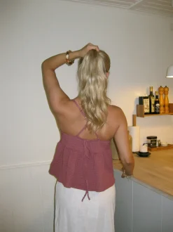 Design By Si Sussie top - Støvet rosa Discount
