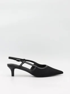 Design By Si Suzanne slingback hæle med detaljer - Sort Clearance