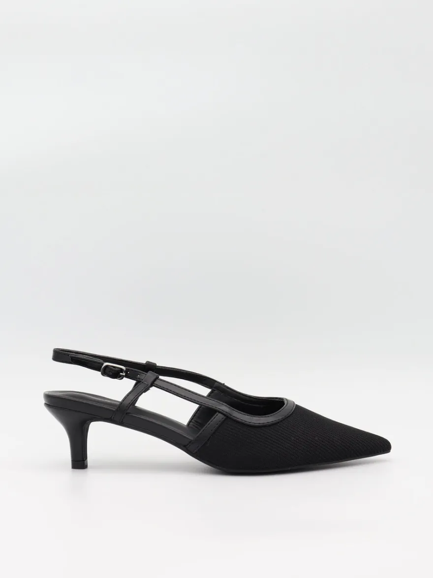 Design By Si Suzanne slingback hæle med detaljer - Sort Clearance