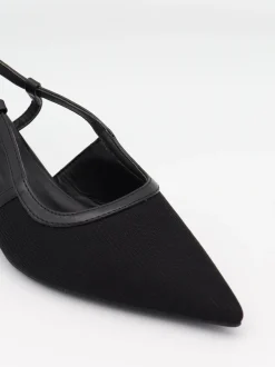 Design By Si Suzanne slingback hæle med detaljer - Sort Clearance