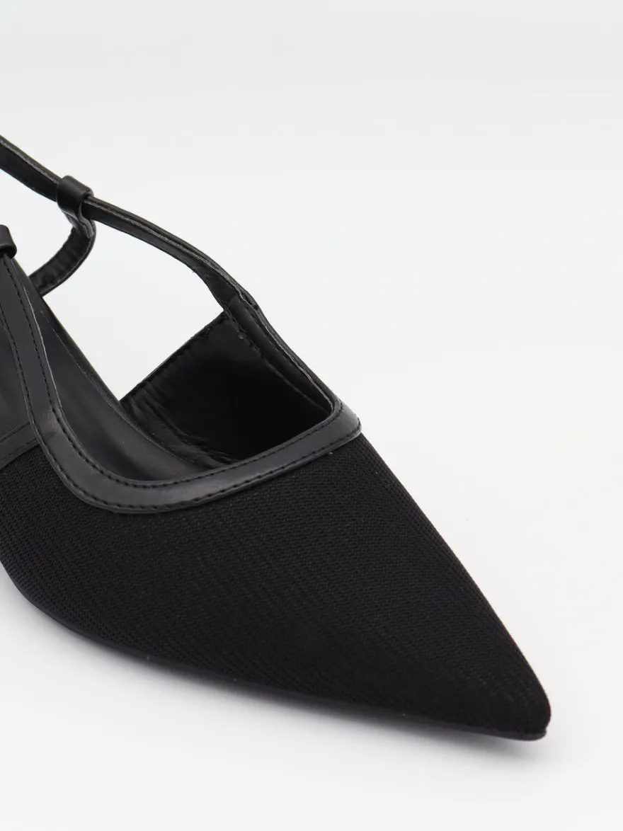 Design By Si Suzanne slingback hæle med detaljer - Sort Clearance