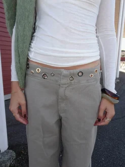 Design By Si Tanija jeans med ringdetaljer - Beige Sale