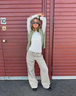 Design By Si Tanija jeans med ringdetaljer - Beige Sale