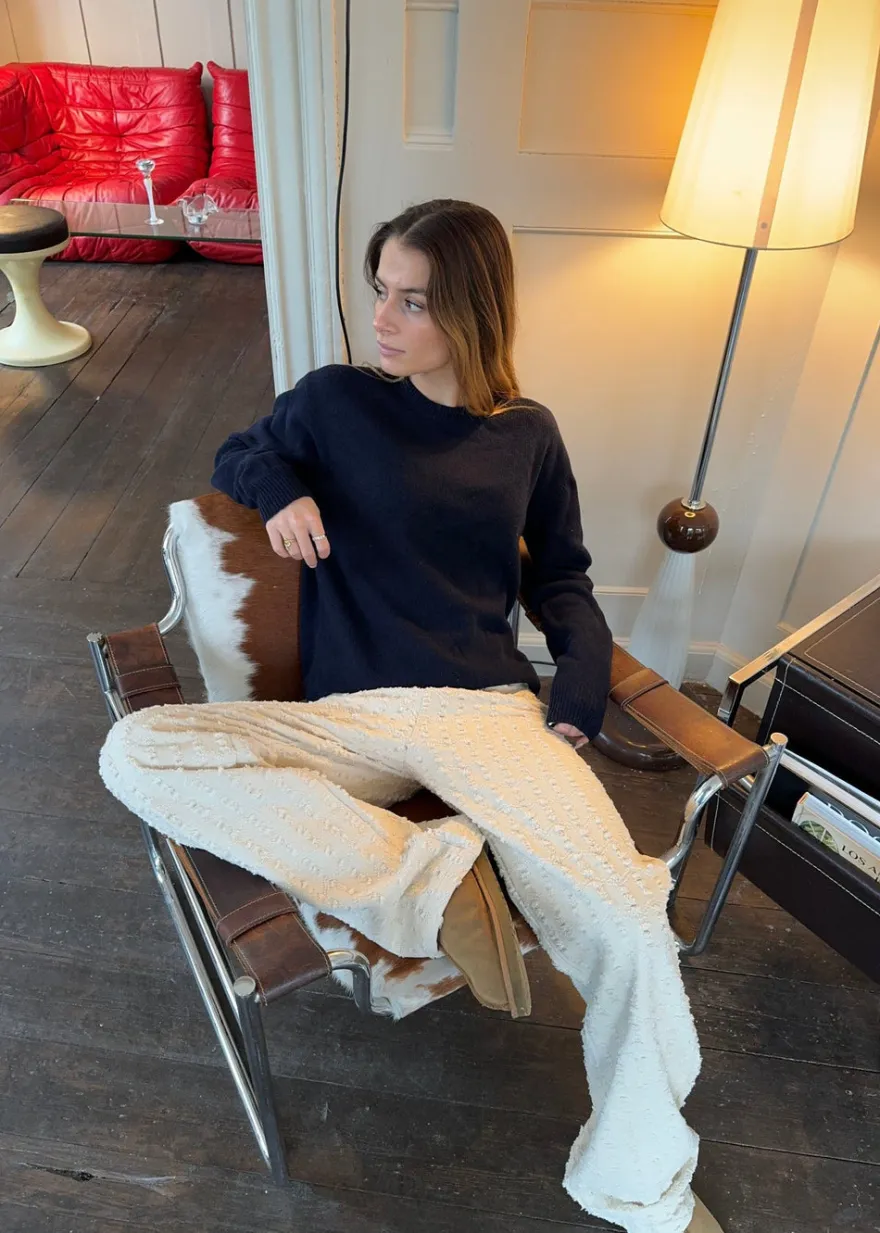 Design By Si Tea sweater i uld - Navy Discount