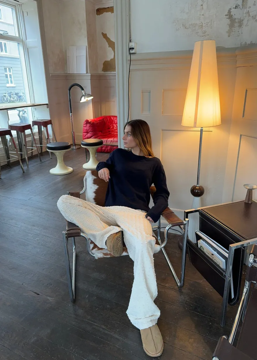 Design By Si Tea sweater i uld - Navy Discount