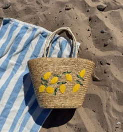 Design By Si Terlizzi flettet taske med citroner - Beige/gul Sale