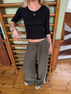 Design By Si Tessy bluse med trekvartærmer - Sort Clearance