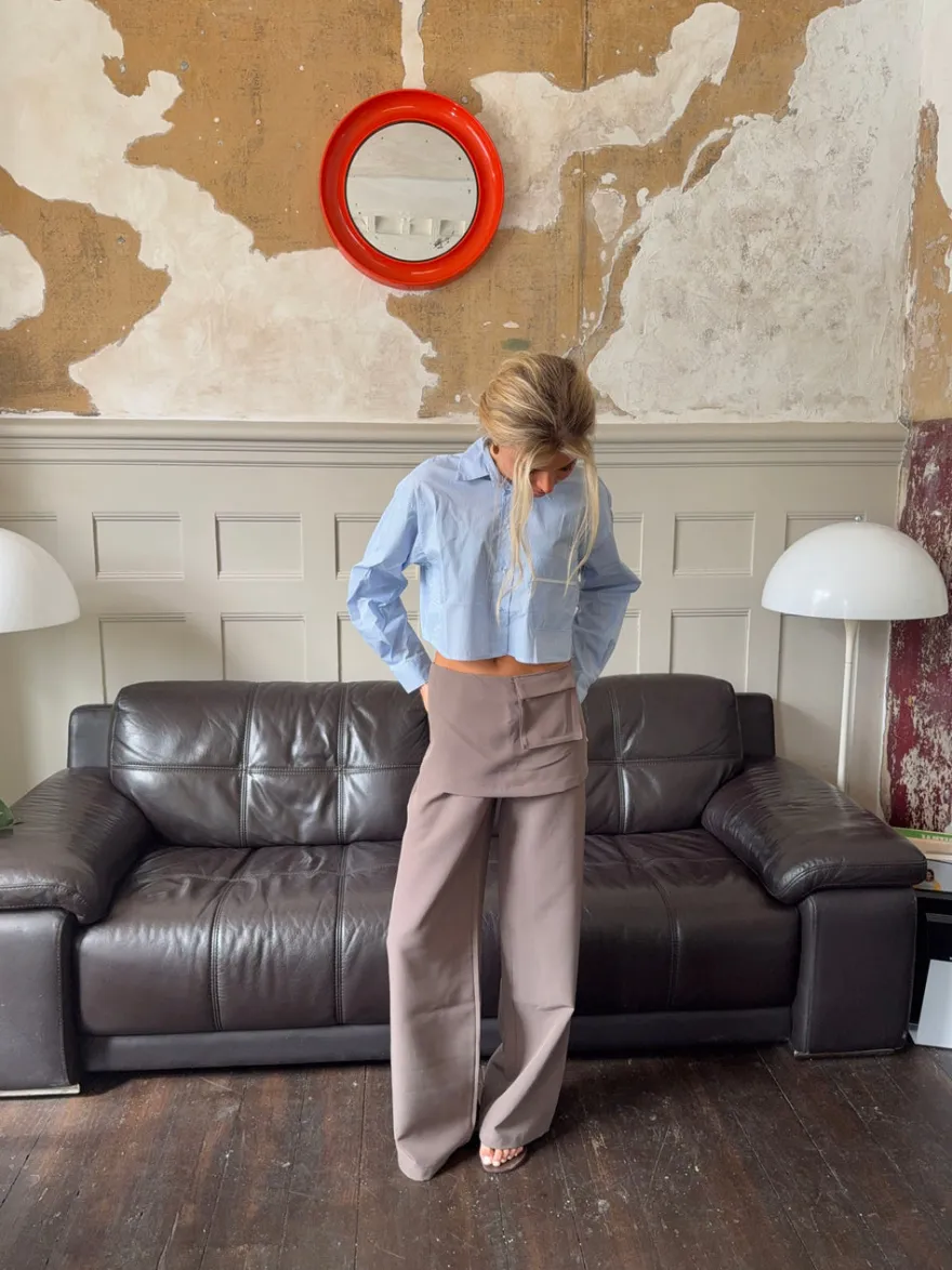 Design By Si Thealine bukser med nederdel - Taupe Discount