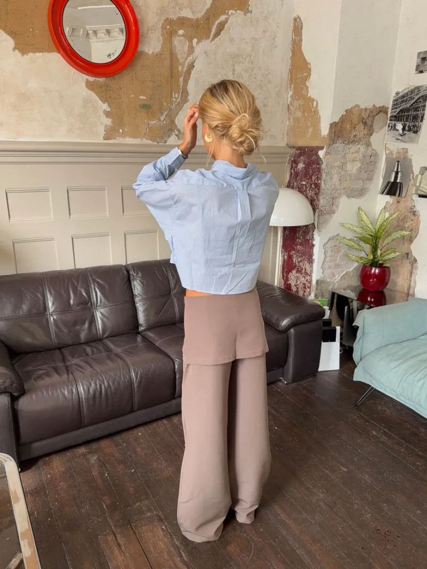 Design By Si Thealine bukser med nederdel - Taupe Discount