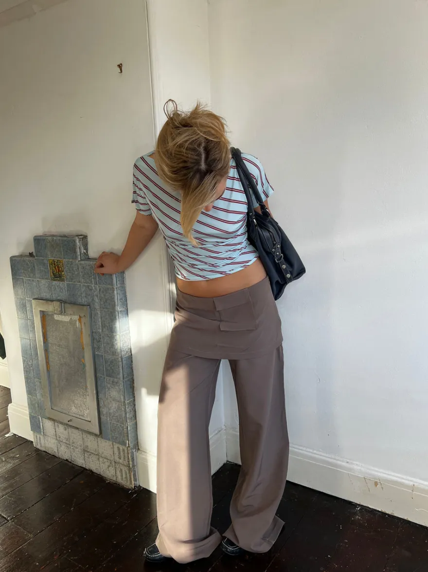 Design By Si Thealine bukser med nederdel - Taupe Discount
