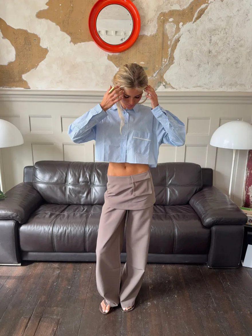 Design By Si Thealine bukser med nederdel - Taupe Discount