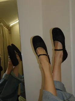 Design By Si Tilda ballerinaer i mesh med spænde - Sort New