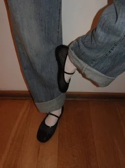 Design By Si Tilda ballerinaer i mesh med spænde - Sort New