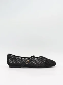 Design By Si Tilda ballerinaer i mesh med spænde - Sort New