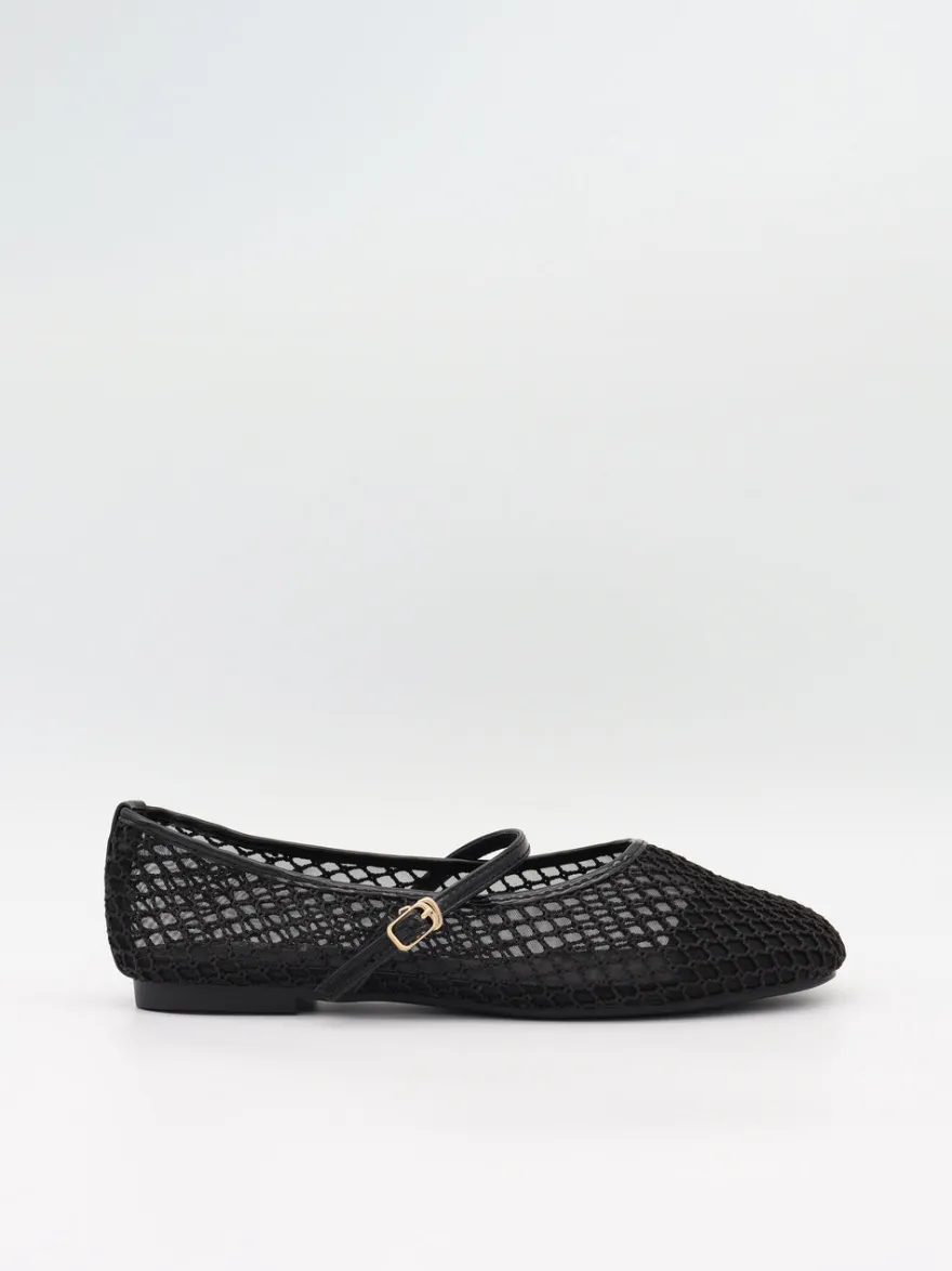 Design By Si Tilda ballerinaer i mesh med spænde - Sort New