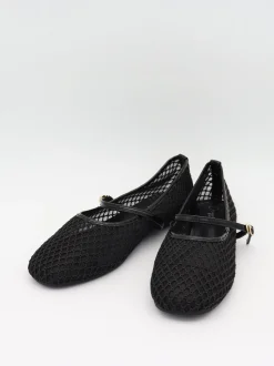 Design By Si Tilda ballerinaer i mesh med spænde - Sort New