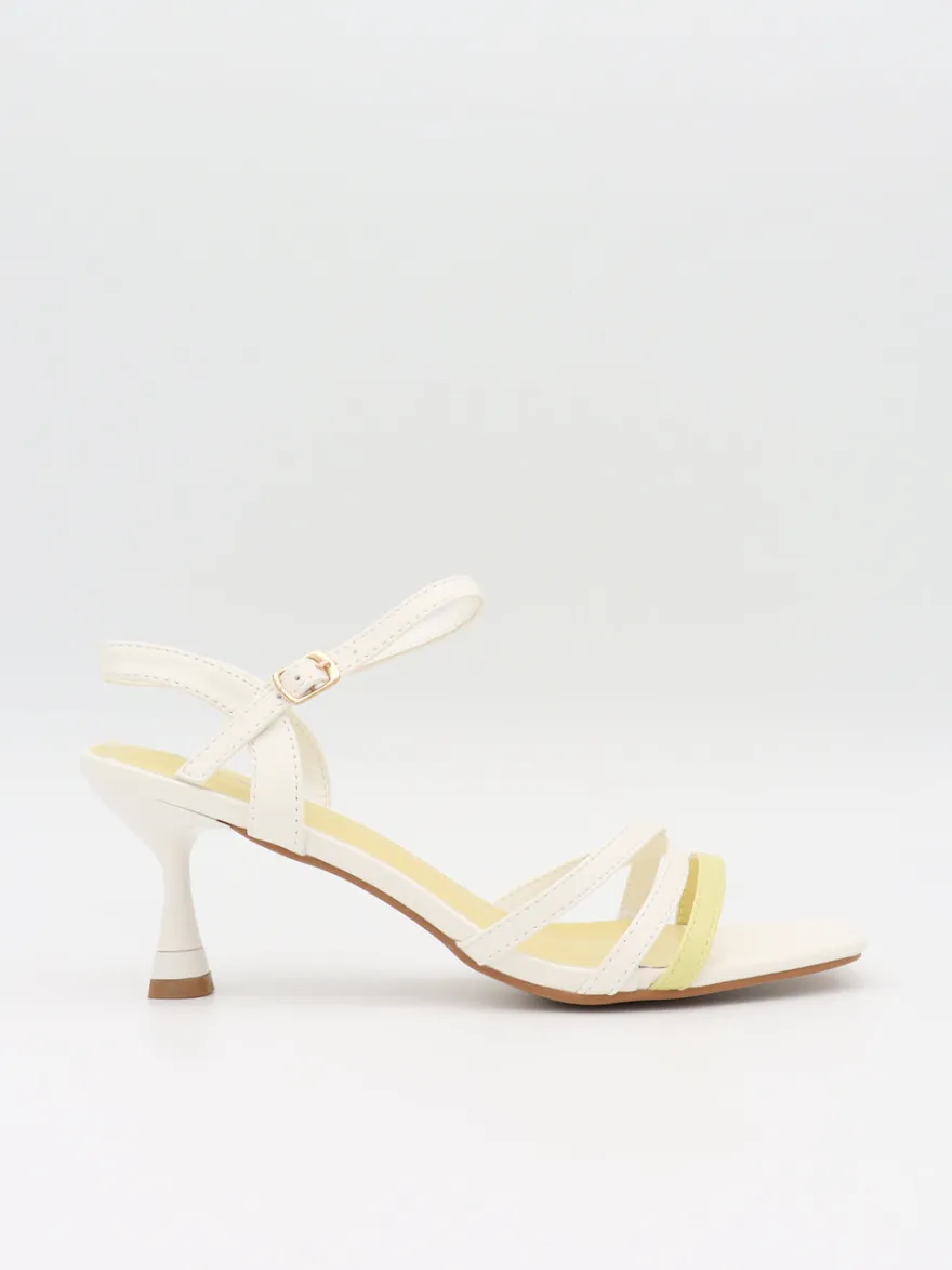 Design By Si Tillia hæle - Hvid/gul Outlet
