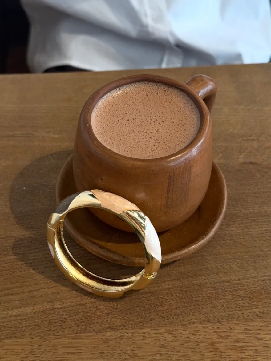 Design By Si Tove armbånd med mønster - Nude/brun/guld Best