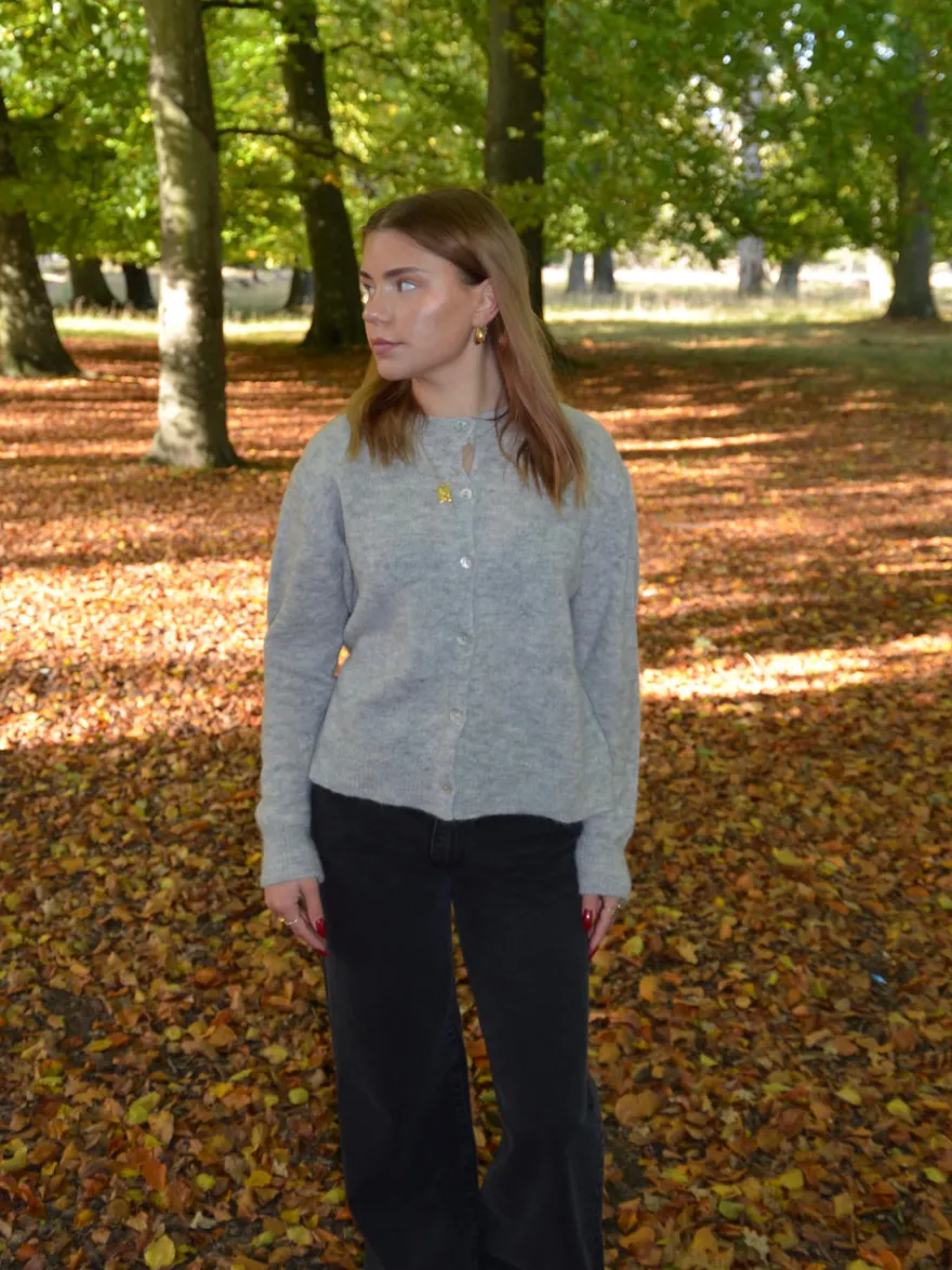 Design By Si Trine cardigan i uld - Lysegrå